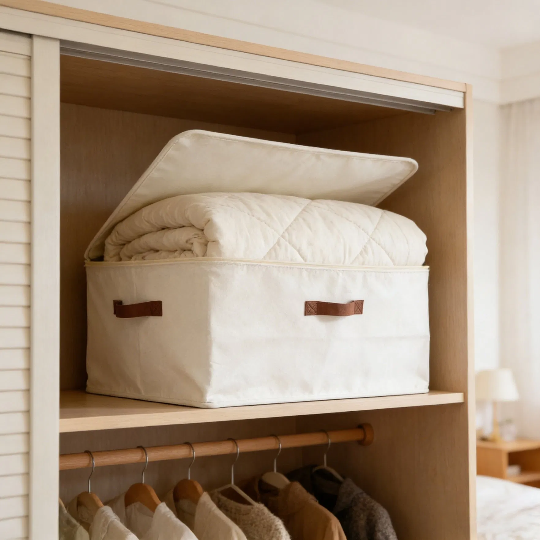 Top-Selling Large Foldable Fabric Bin Lidded Closet Organizer for Clothing