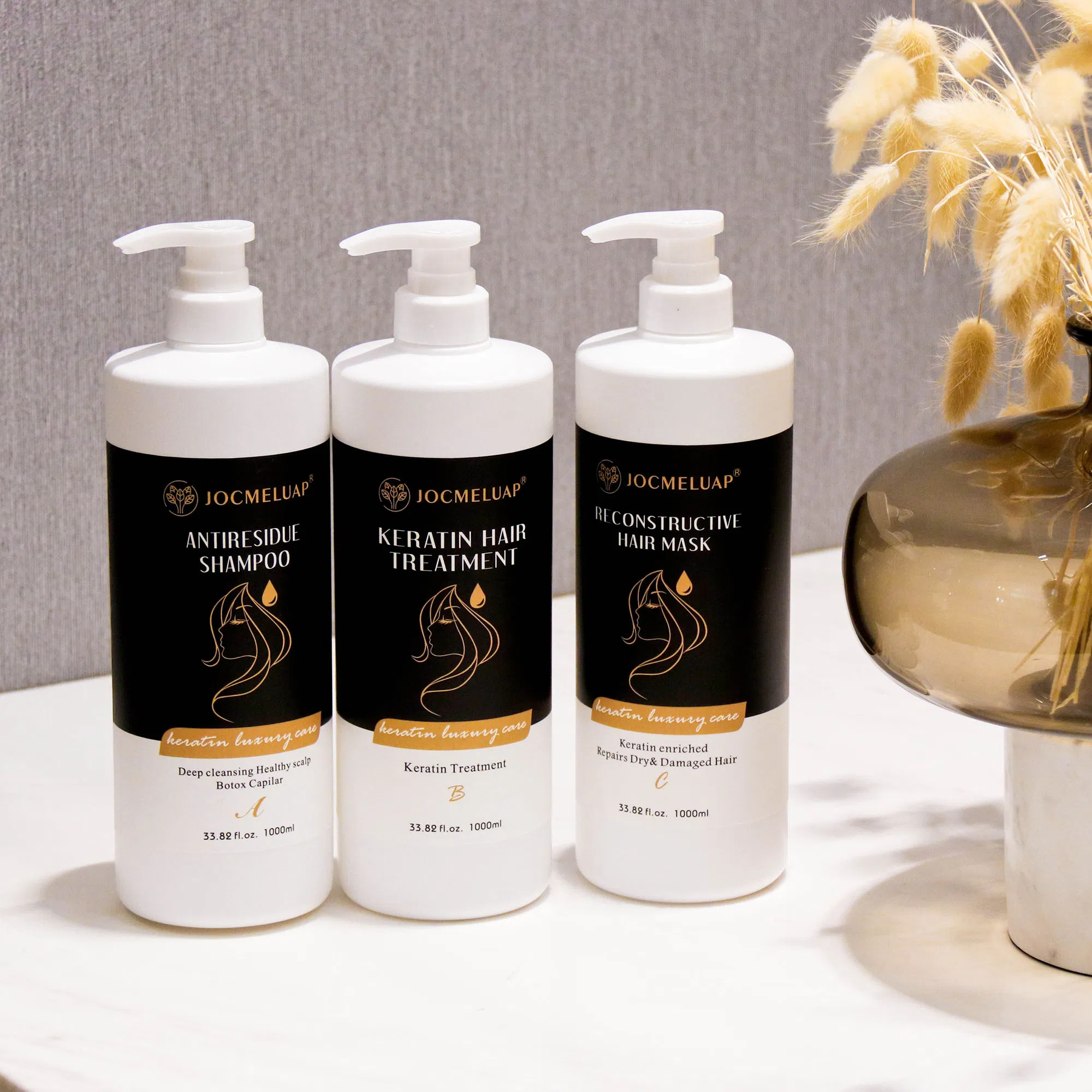 Wholesale Professional Salon 1000ml Protein Keratin Straightener Treatment Brazilian Keratin Hair Straightening Cream Hair Care Smoothing Shampoo Mask