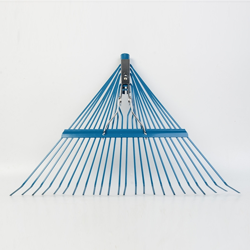 Wholesale Spring Garden Tool 24 Teeth Tines Plants Carbon Steel Lawns Yards Roof Garden Leaf Rake Heads