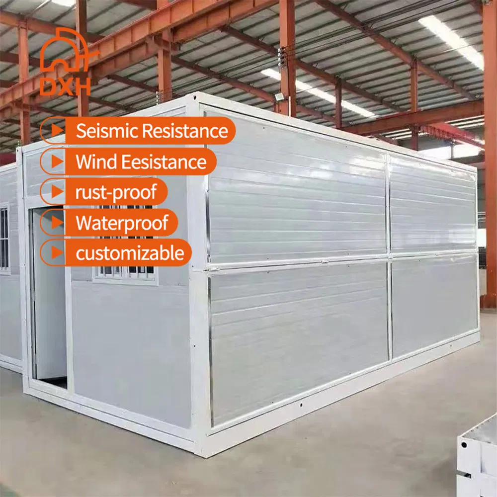 Dxh Windproof 20FT Foldable Folding Prefabricated Portable Bedroom Fold out Modern Camp Prefab Home Container House for Camping