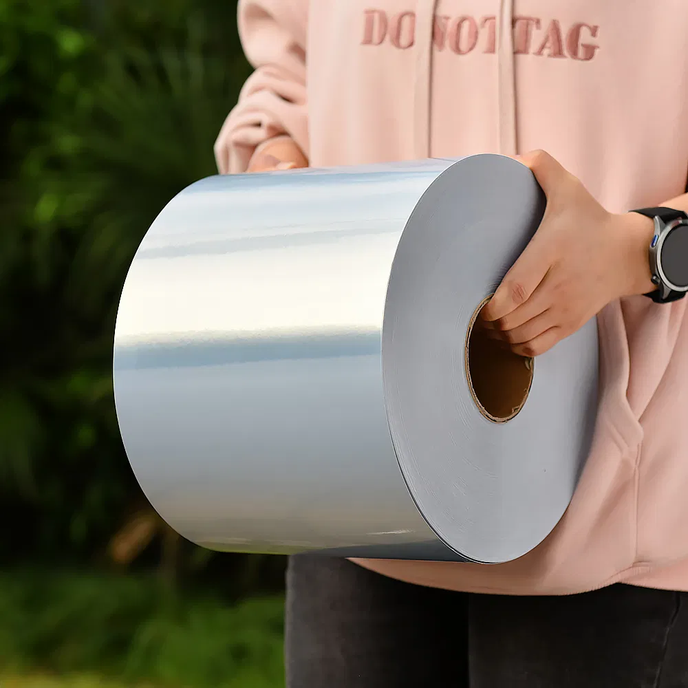 Inkjet Brushed Silver Vinyl Pet Label Self Adhesive Printable Sticker Roll