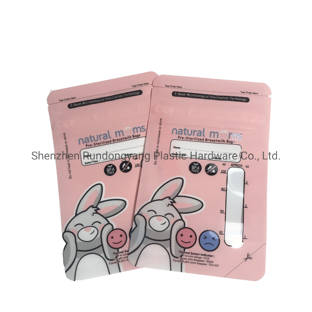 Food Grade Leak Proof Double Zipper Baby Food Breastmilk Packaging Bag Storage