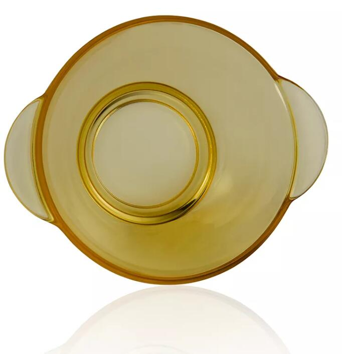 5.5inch High Borosilicate Heat Resistant Glass Oven Bowl with Handle Golden Jade Color