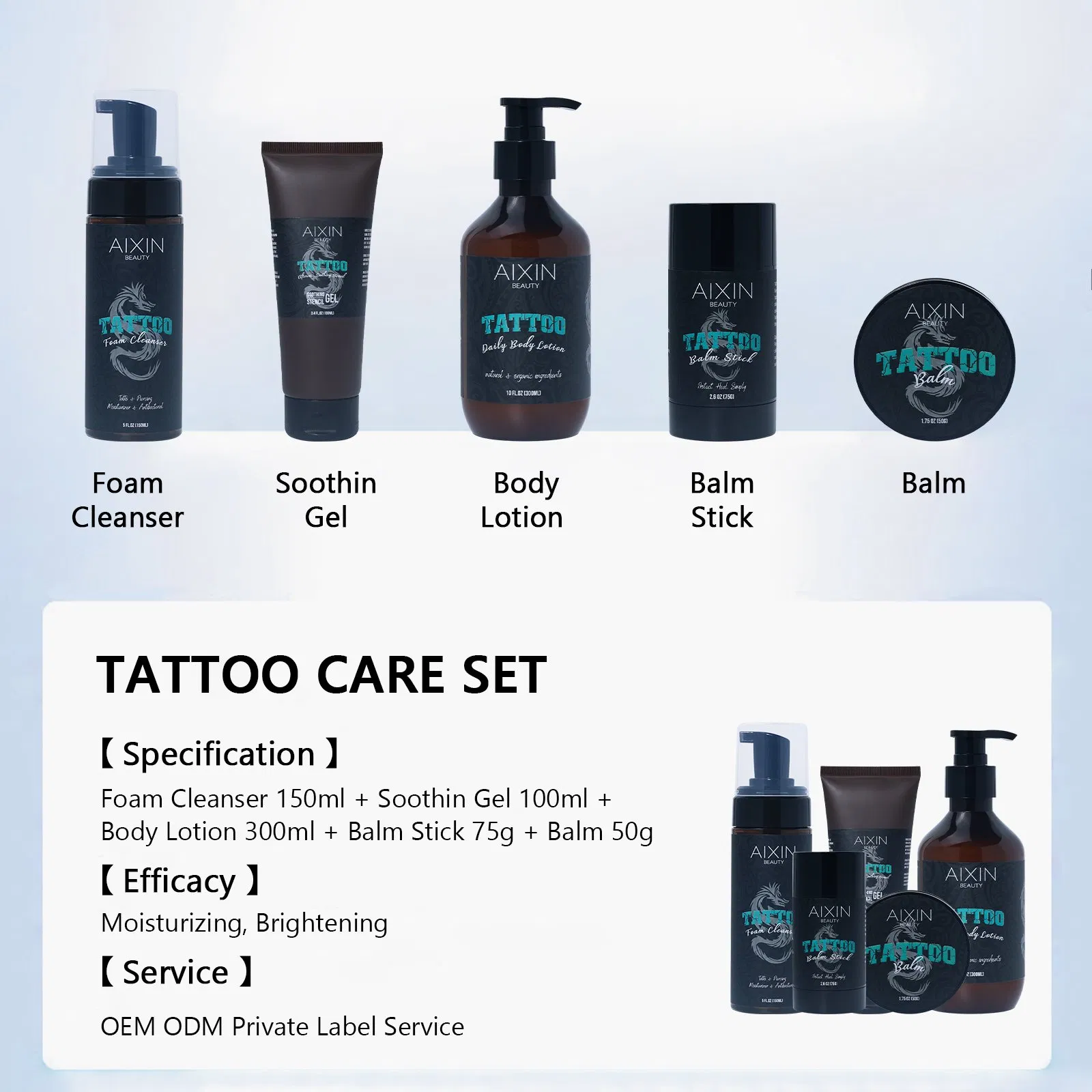 Beauty Cosmetics Skin Care Tattoo Care Prevents Ink Fading Moisturizer Tattoo Aftercare Set