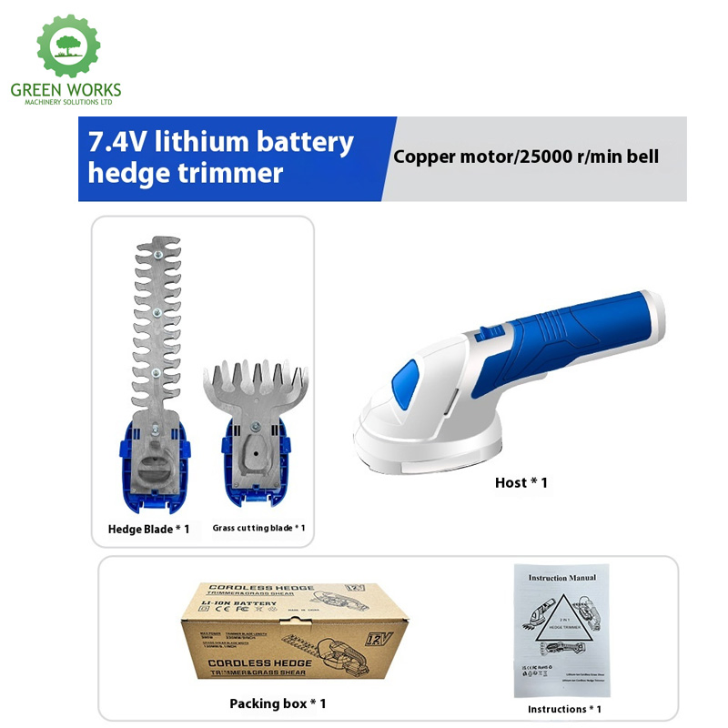 Electric Cordless Grass Hedge Bush Weed Shear Trimmer Cutter