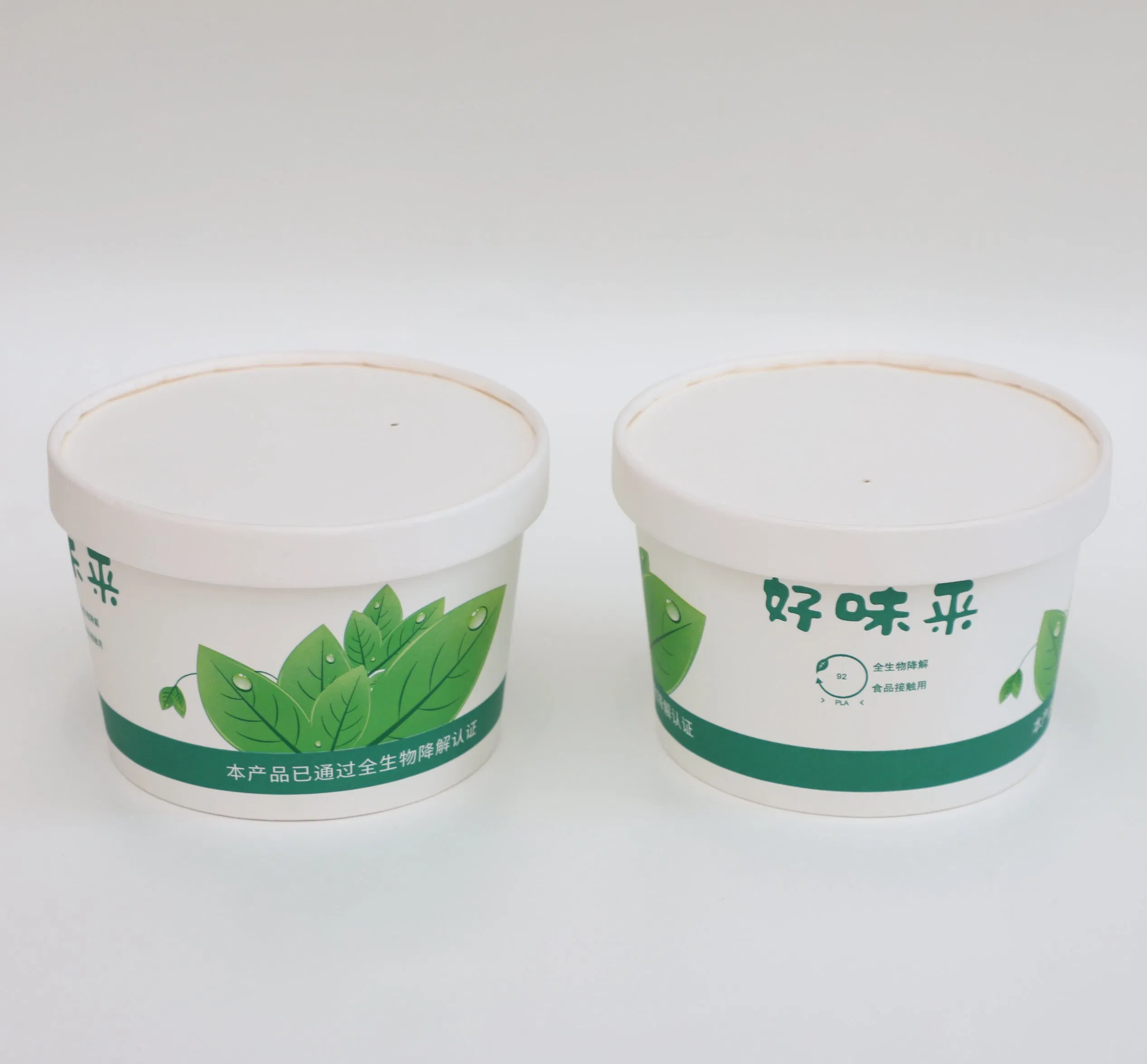 Custom 100% Eco Friendly Biodegrade PLA Coating Disposable Paper Bowls