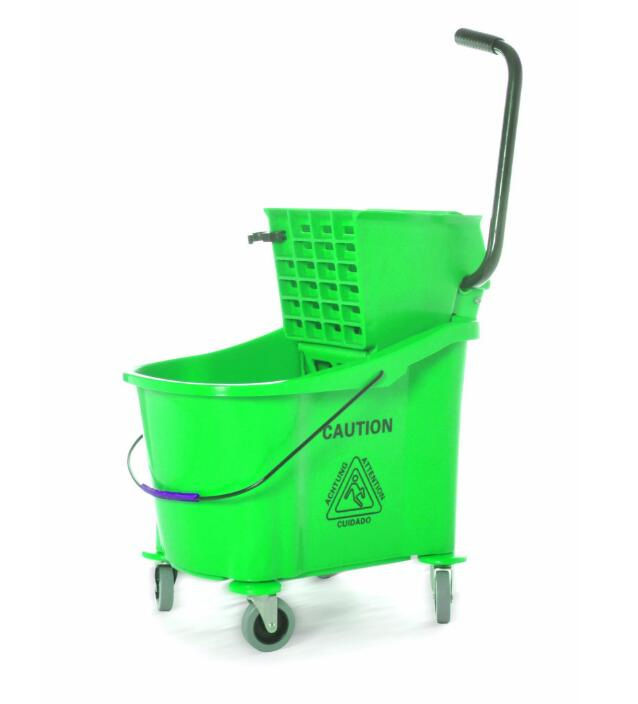 High Impact 36L Yellow Plastic Mop Buckets with Wringer Combo