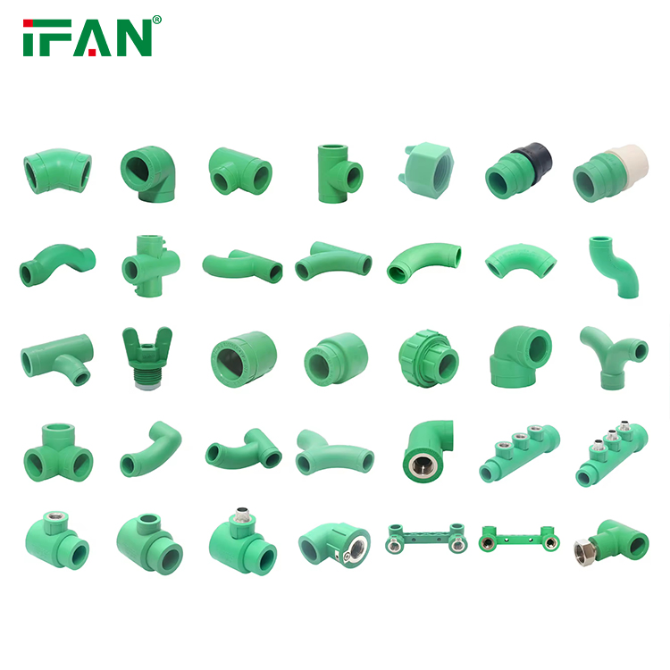 Ifan Professional Supply Green PPR Pipe Fitting New Design DIN 8077/8078 20-63mm PPR Plumbing Fittings in Iraq