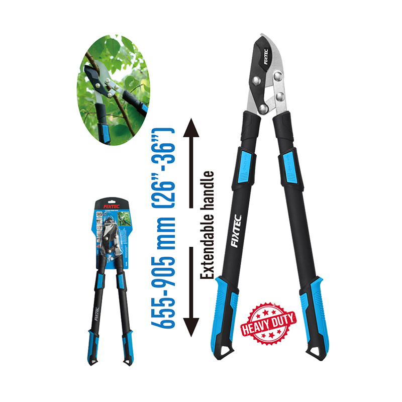 Fixtec Tree Trimmer Telescopic 26''-37'' PP+TPR Handle Garden Tools Pruner Bypass Lopper