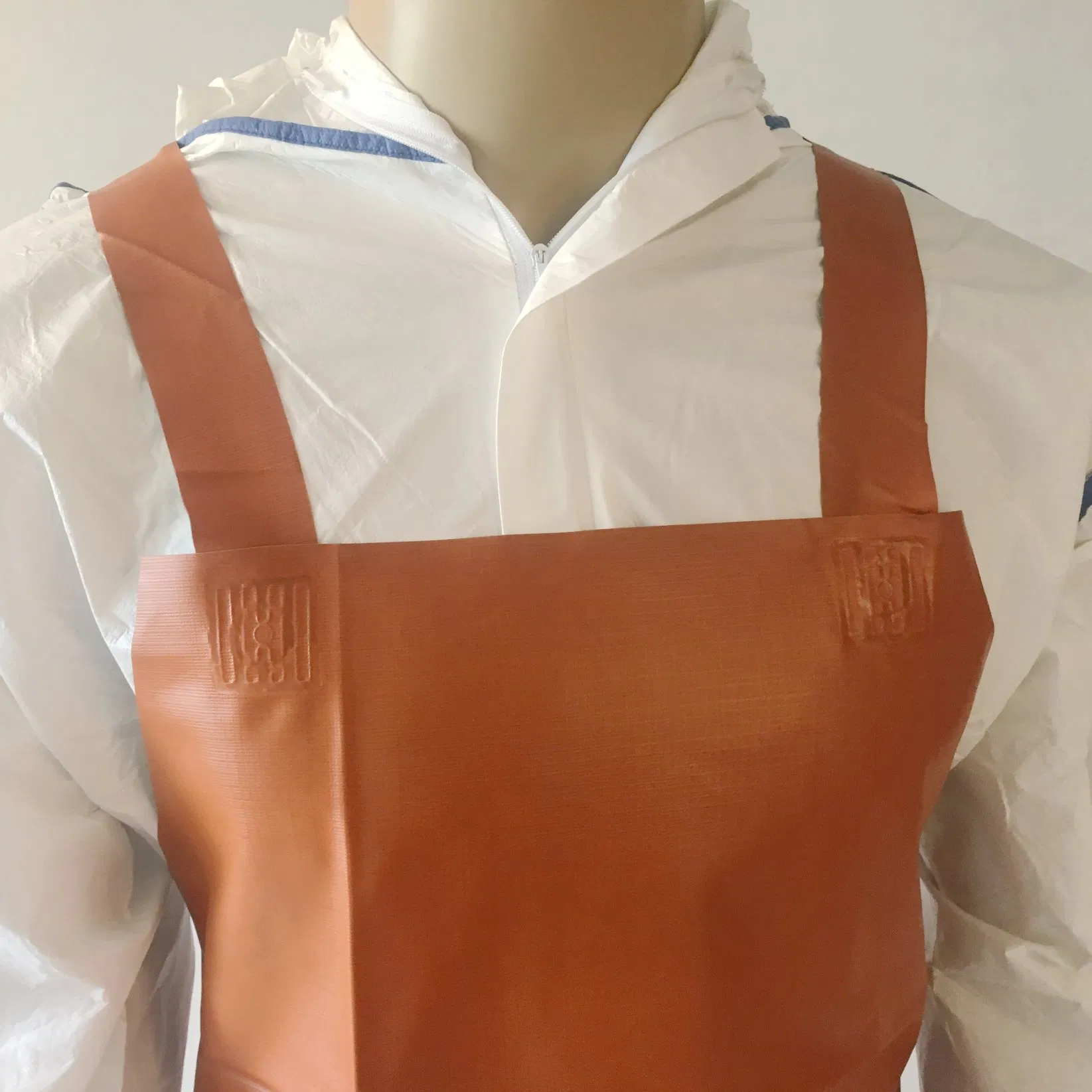 Amber Disposable Reusable Plastic PVC Apron with Welding Ties