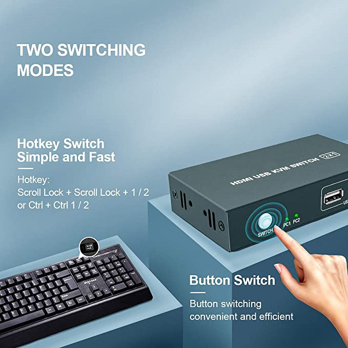 Коммутатор HDMI 2 порта KVM