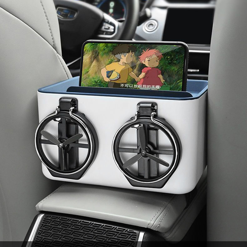 Car Mounted Tissue Box Double Cup Holders Tissue Box Car Armrest Box