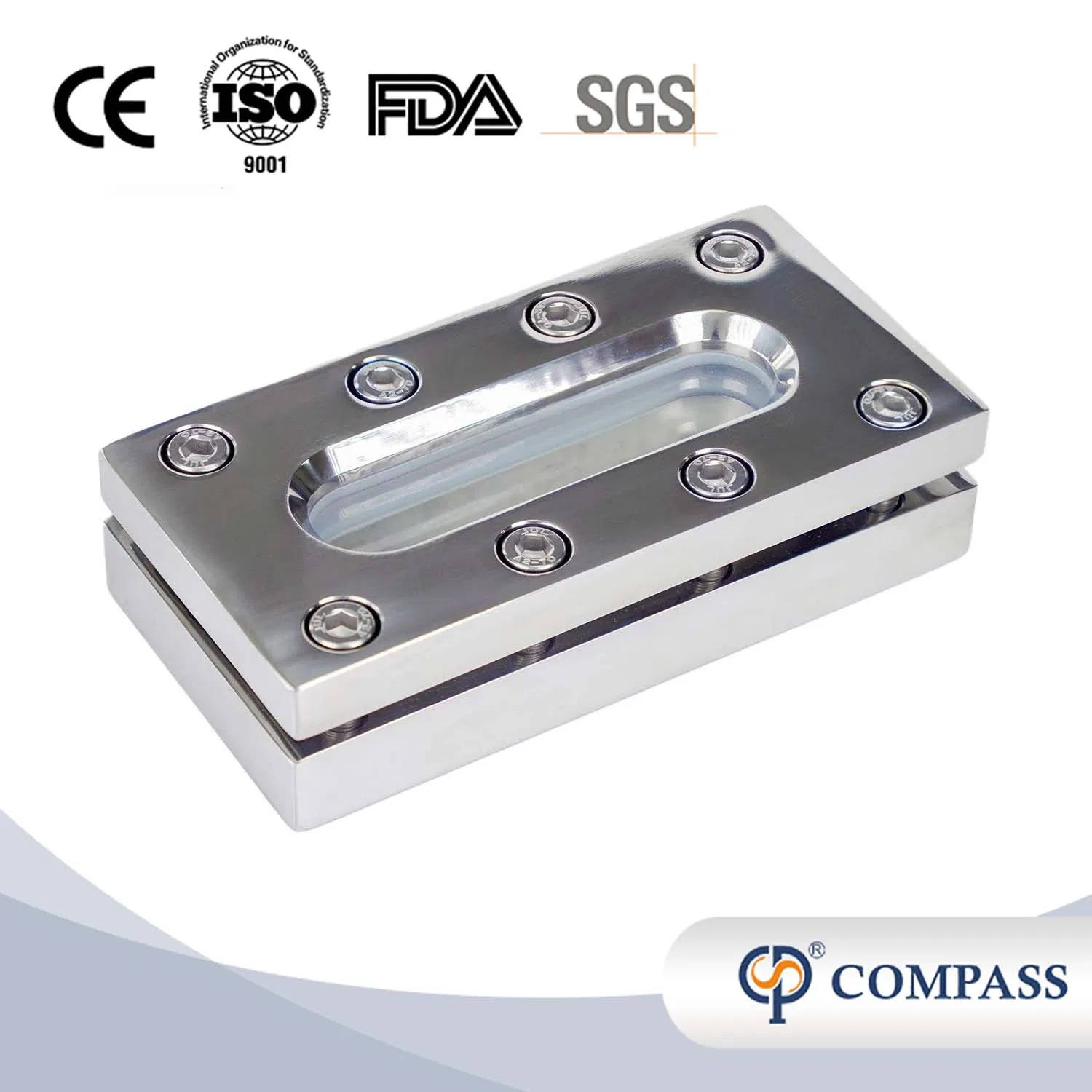High Quality 20X257mm Stainless Steel AISI304 Sanitary Square Bar Tank Sight Glass
