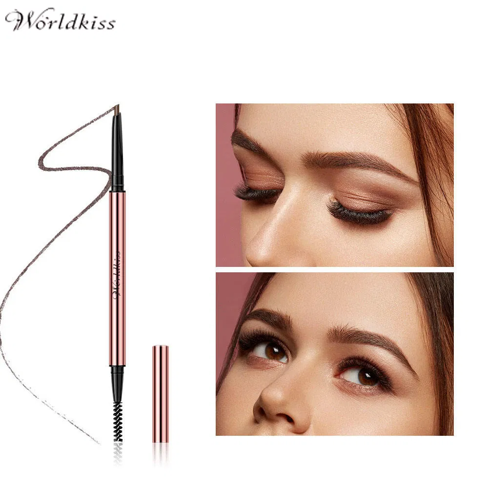 Waterproof Slim Automatic Makeup Brow Pencil Brush Rose Gold Eyebrow Pencil