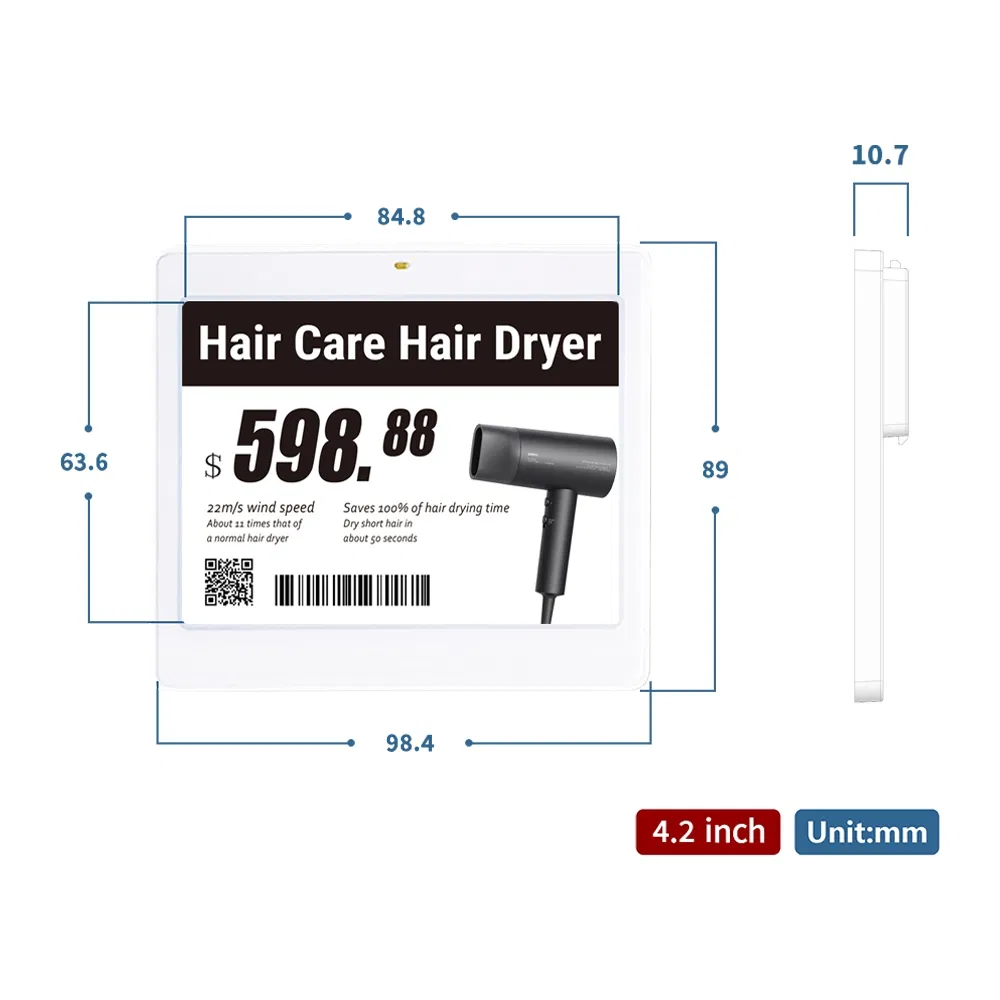 4.2 Inch Dual Color Electronic Price Tag for Retail and Supermarkets Tag