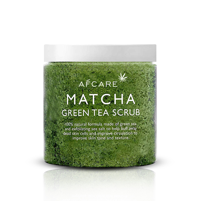 Private Label Matcha Tea Tree Salt Exfoliating Natural Sugar Scrub Body Care Organic Body Scrub