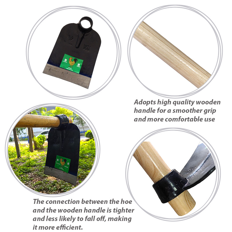 Factory Customized Forged Rail Steel Garden Hoe Farming Tool Weeding Hoe Head