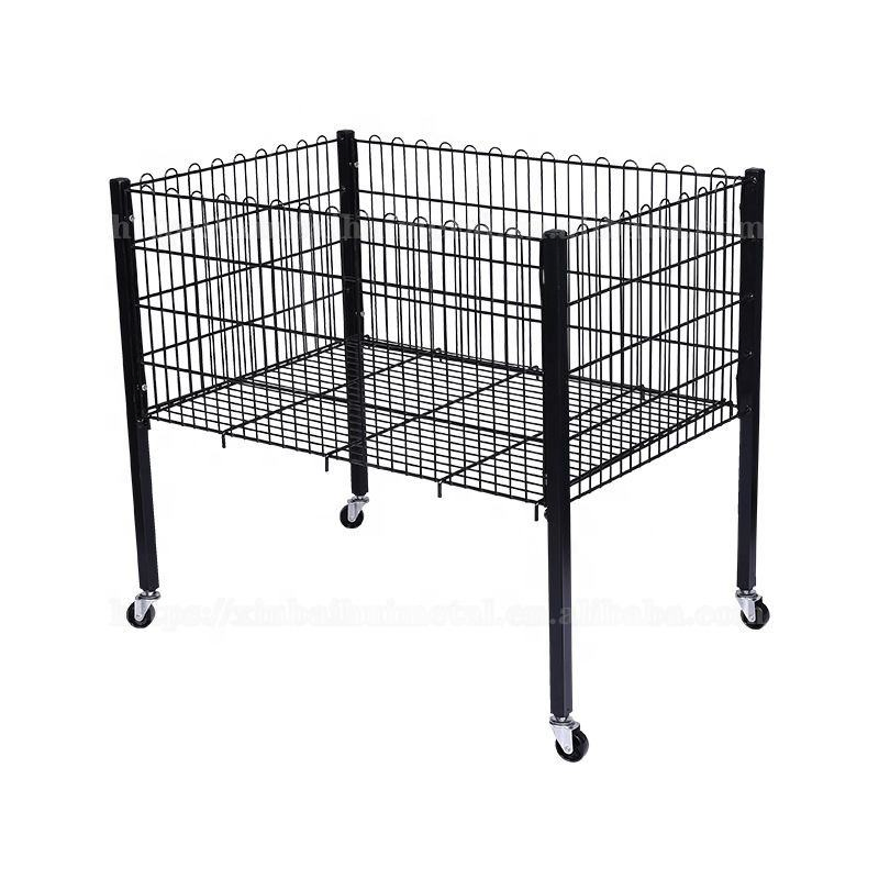 Wholesale High Quality Supermarket Home Metal Display Wire Mesh Rack Shelves Storage Basket