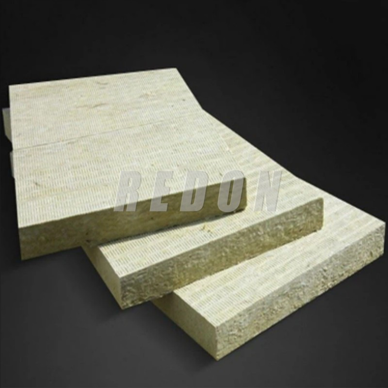 Heat Resistant 100kg/M3 Rock Wool Insulation Board for Heat Treatment Equipment