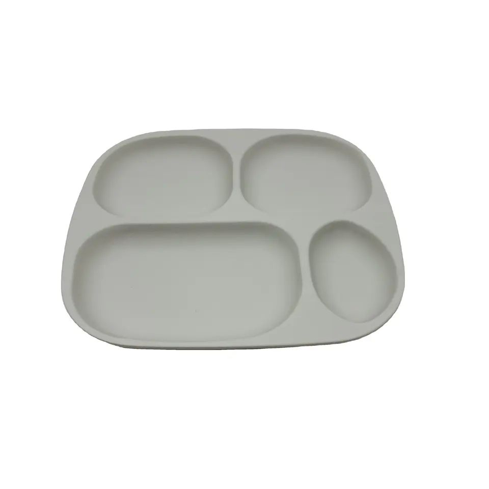 Aveco Eco Friendly Food Grade PLA Bamboo Fiber Divided Dinner Plate