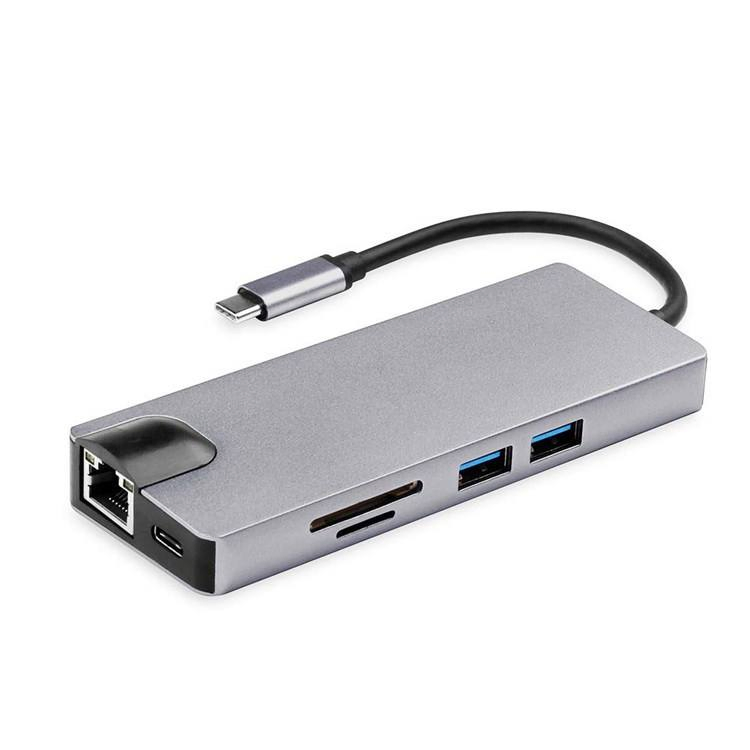 Конвертер Type-C в HDMI с Ethernet и USB 3.0