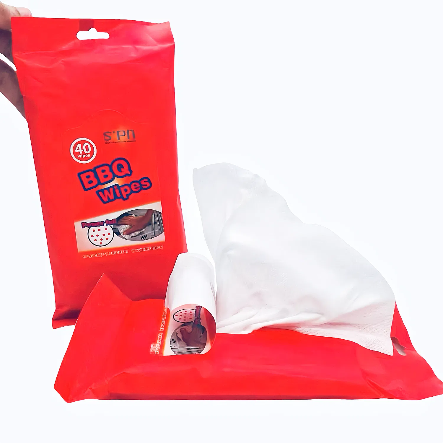 Nonwoven Disposable BBQ Wipes Effective Antibacterial Cleaning Wipes for BBQ Stand Sterilizing