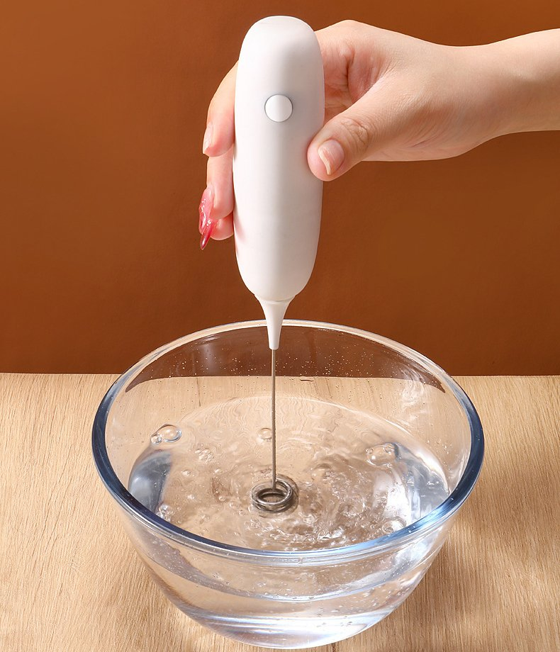 2025 Bakeware Stainless Steel Electric Egg Beater Battery Coffee Blender Milk Electric Frother Kitchen Tool Milk Frother Handheld