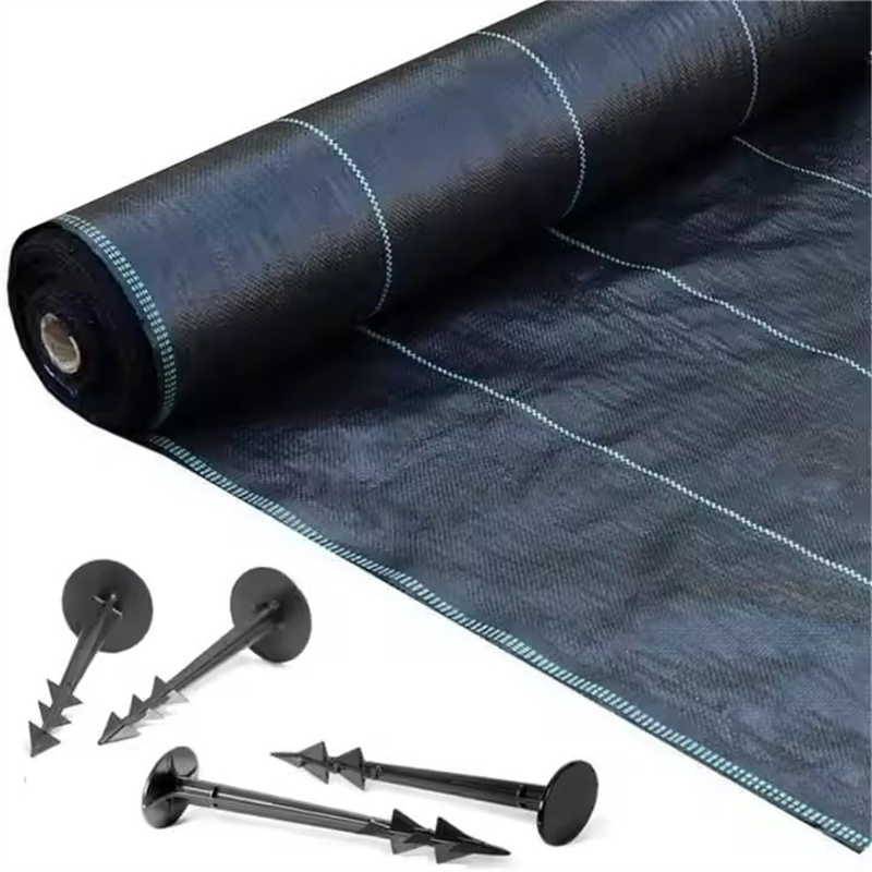 Black100GSM Agricultural Fabric Mat Plant Protection Cover Plastic Weed Mat Custom Cut