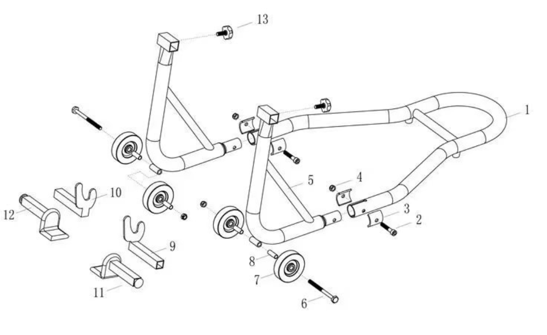 Motorcycle Paddock Stand for Rear and Front Wheel