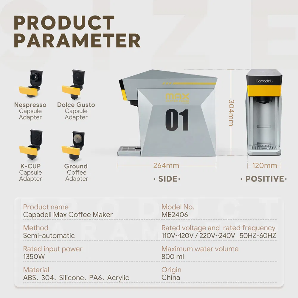 Semi-Automatic Espresso Maker with Large Water Tank and Cup Warmer