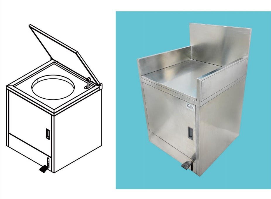 Surgical Operating Room Waste Disposal Sink and Garbage Bin