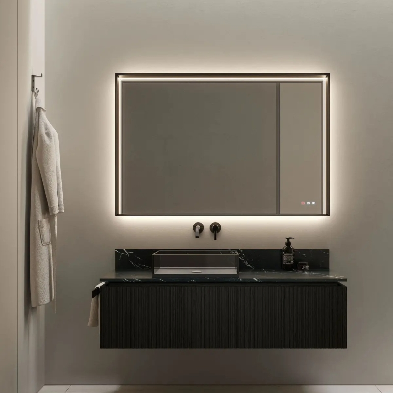 4mm Smart Mirror Wall Mounted Hanging Piece with 3000K Soft Lighting