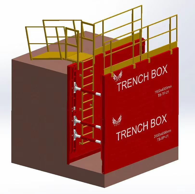 China Manufacture Steel Trench Box Aluminum Trench Shoring Steel Trench Box for Excav Customized