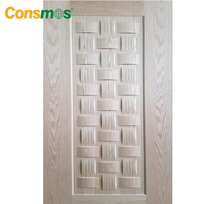 High Density Melamine Natural Wood Veneered Molded HDF Door Skin