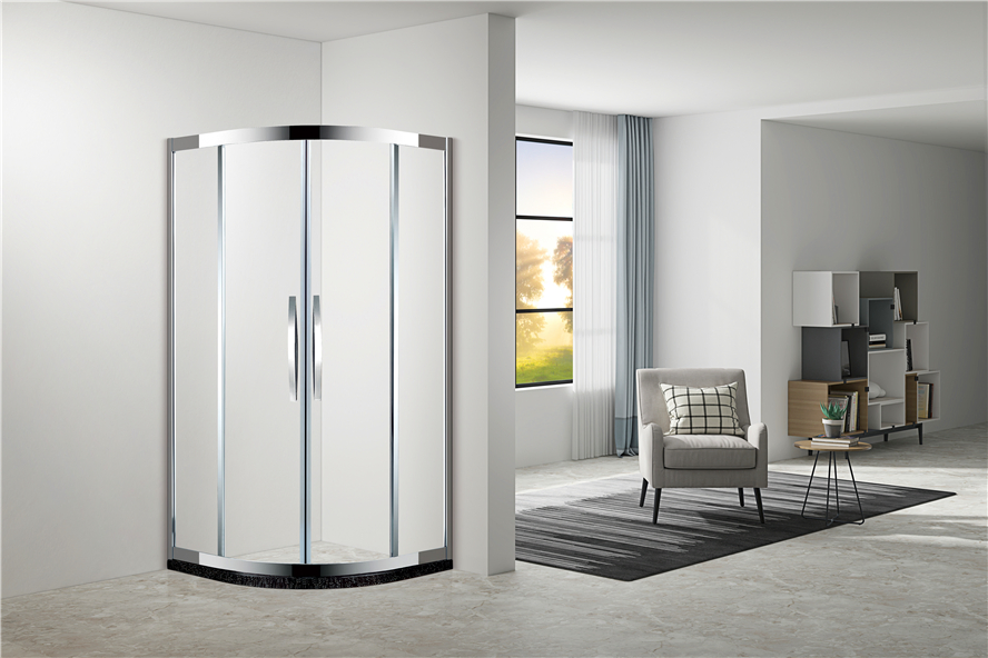 Bathroom Modern Simple Clear Tempered Glass Sliding Door Shower Enclosure