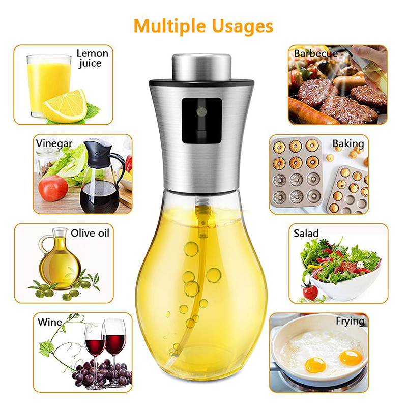 200ml Olive Oil Mister Sprayer, Oil Bottle Pump Spray Dispenser Bottle for Cooking, Baking, BBQ, Salad, Roasting, Frying