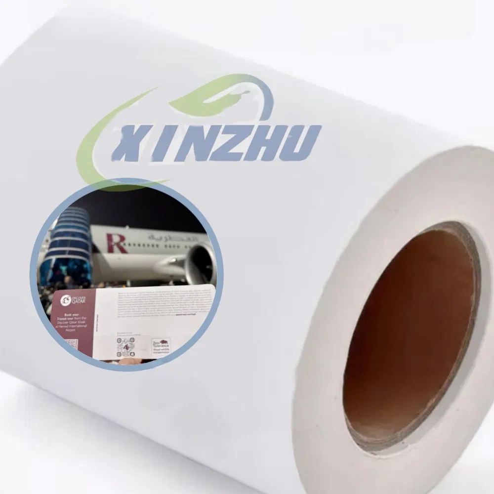 Custom Printing Fight Ticket Directthermal Cardboard Paper Blank Airline Ticket Boarding Pass Paper
