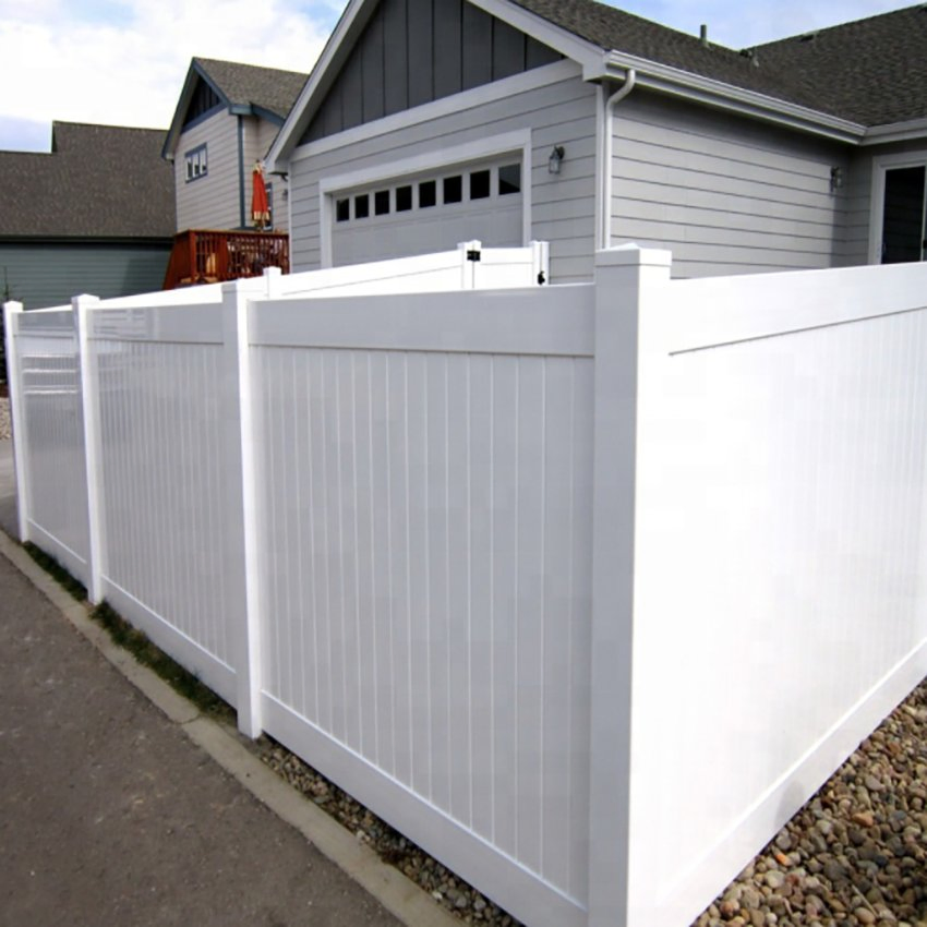 6FT. Hx8FT. W White Vinyl PVC Plastic Privacy Fence Panels for Garden