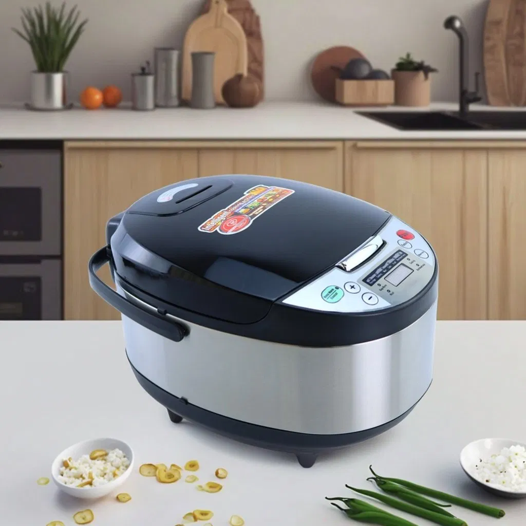 Large 5L Capacity Smart Timing Rice Cooker Household Gift Non-Stick Multi-Function Stainless Steel Paddle Measuring Cup