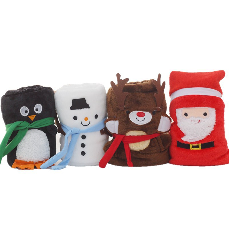 Custom New Cute Animal Design Shaped Cartoon Fleece Blanket for Christmas