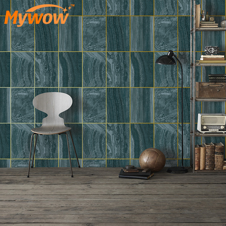 Brick Marble Design Suede Wallpaper for Home Decor