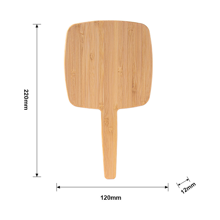 Private Label Logo Wooden & Bamboo Small Compact Handheld Square Makeup Mirror Custom Cosmetic Hand Mirror for Women