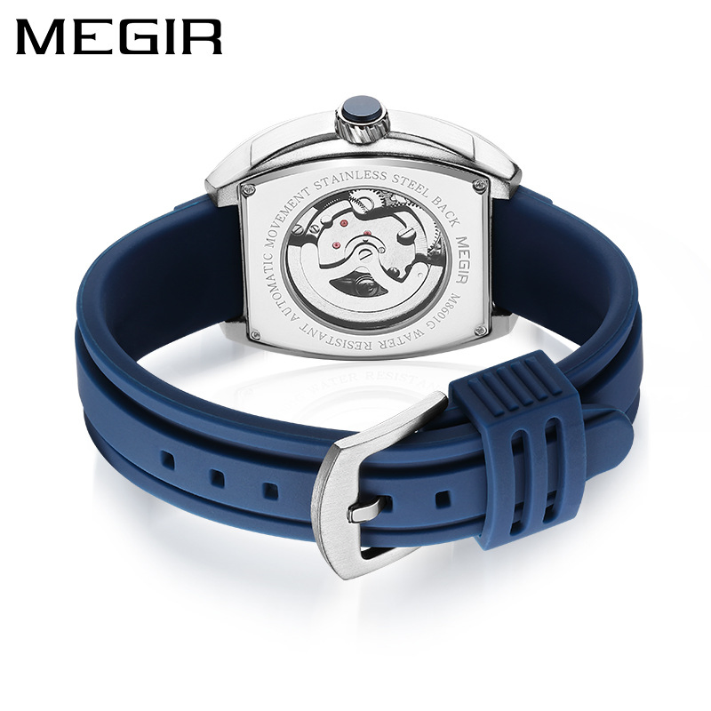 Megir 8601g Men's Sports Business Silicone Strap Multi Functional Automatic Mechanical Watch