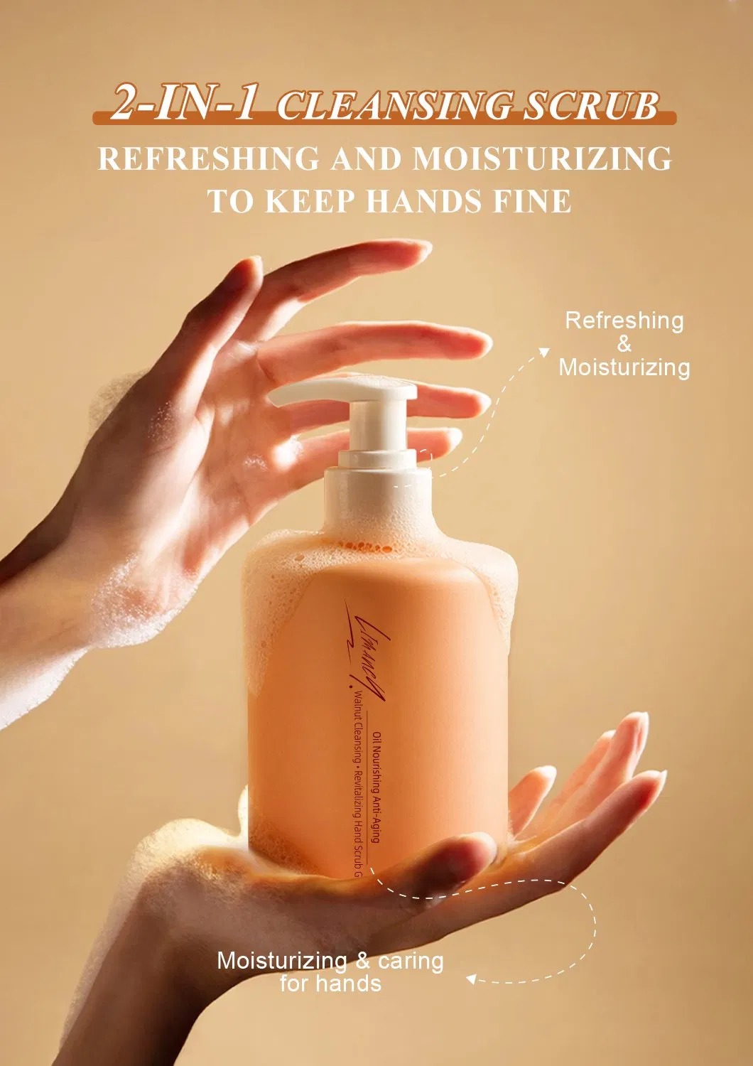 Moisturizing Natural Walnut Cleansing Revitalizing Hand Scrub Gel Hand Soap Liquid