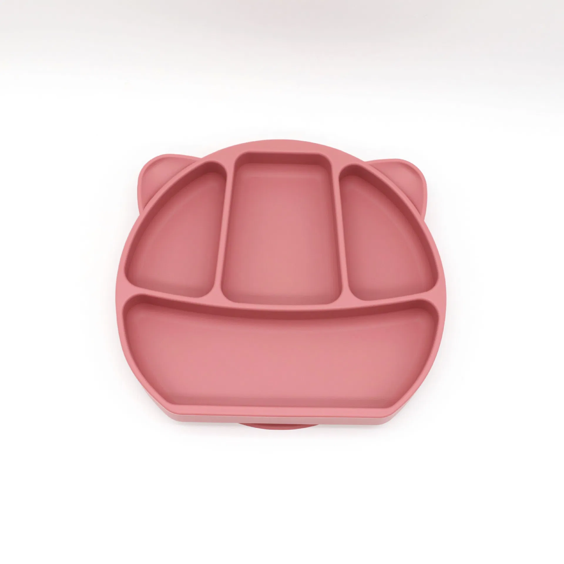 BPA Free Infant Feeding Bowls Silicone Baby Divided Grip Plate with Lids