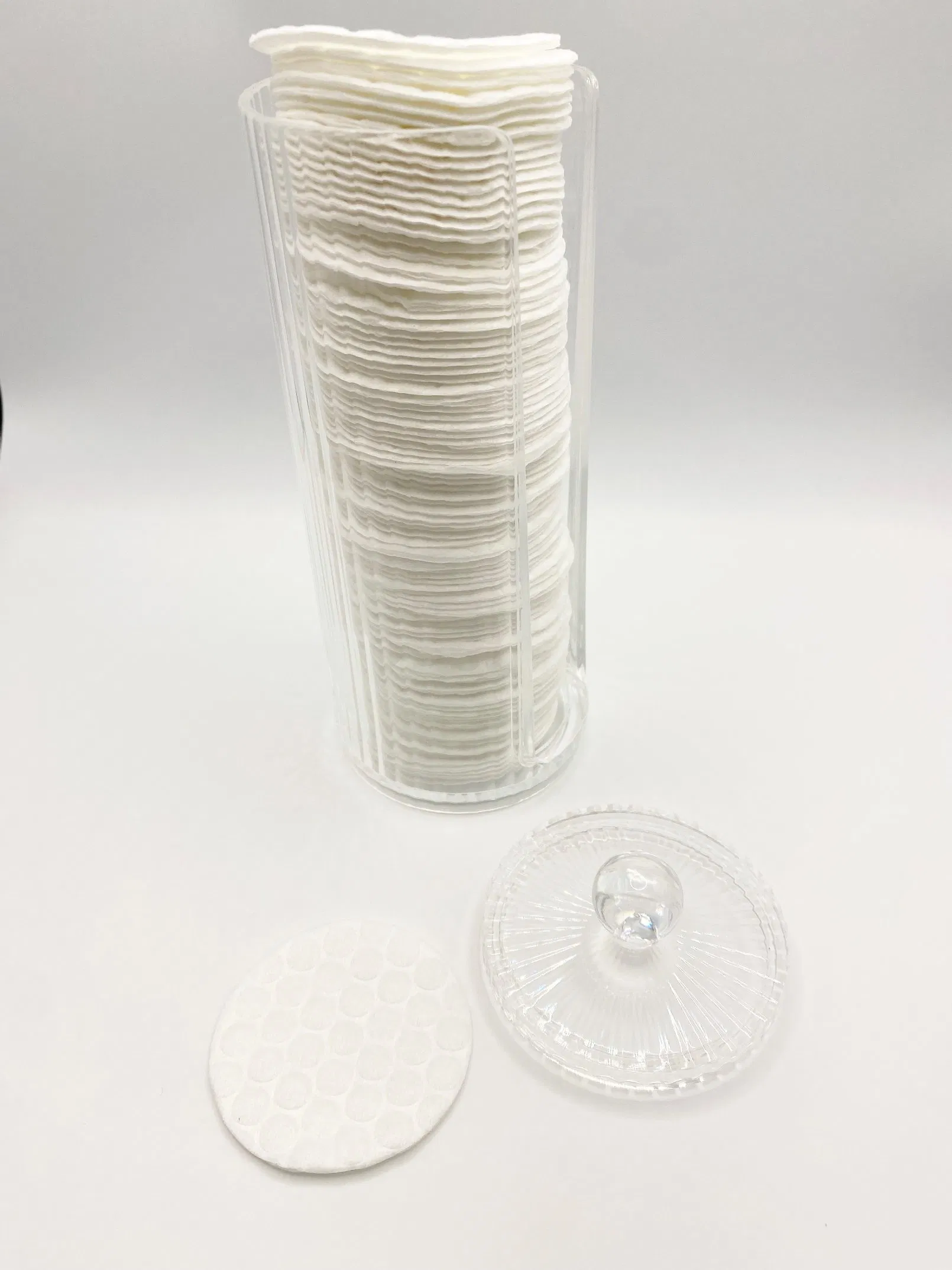 Promotional Gift Acrylic Transparent Cosmetic Cotton Pad Container Jar