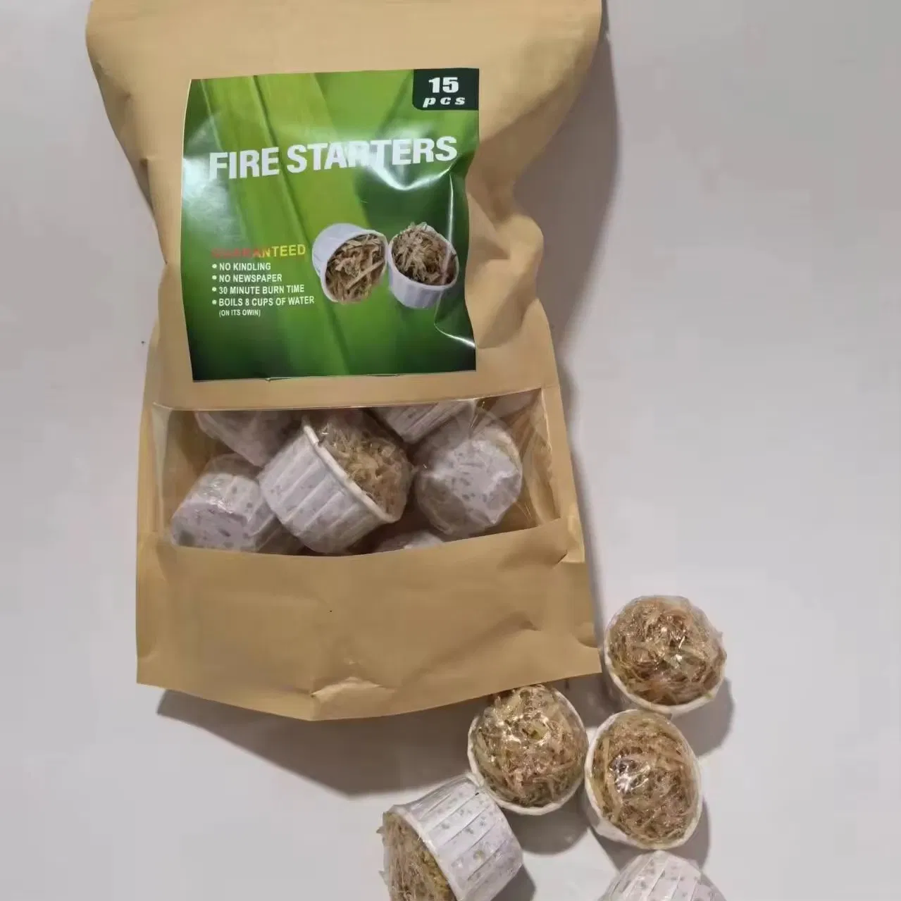 Eco-Friendly Waterproof Wood Fire Starters for Camping and BBQ