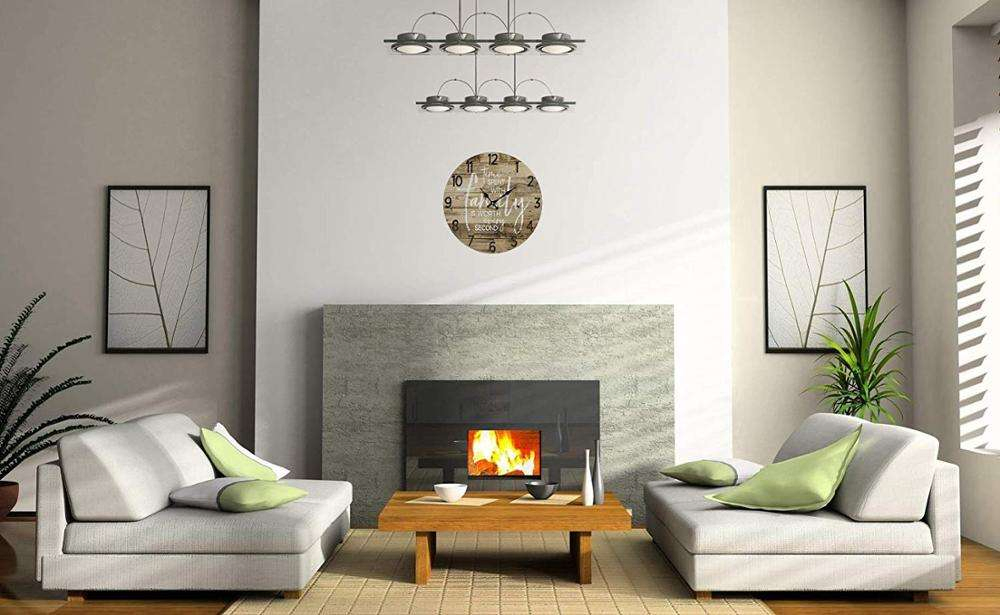 12inch Silent Quartz Movement Battery Operated Indoor Decor Classical Design Wood Frame Wall Clock