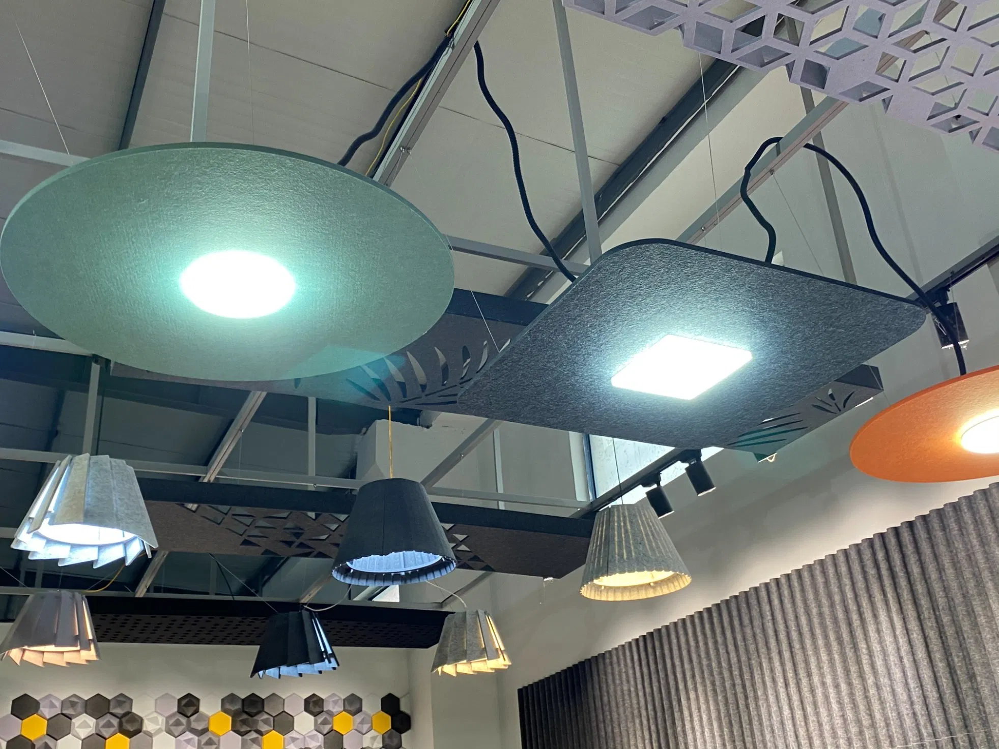 Polyester Fiber Pet Felt Acoustic Noise Reduction Lighting Acoustic Pendant Lamp