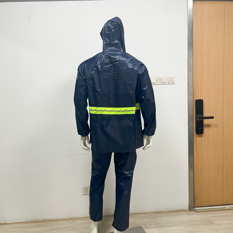 Hi Vis High Quality Waterproof Windproof Plus Size Oxford Cloth PVC Raincoat